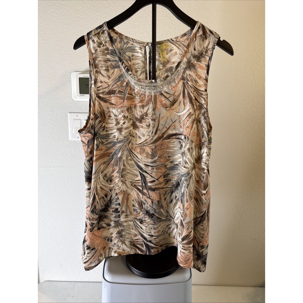 Chenault Women's Tunic Blouse‎ Sleeveless Floral Multicolor Size XL
